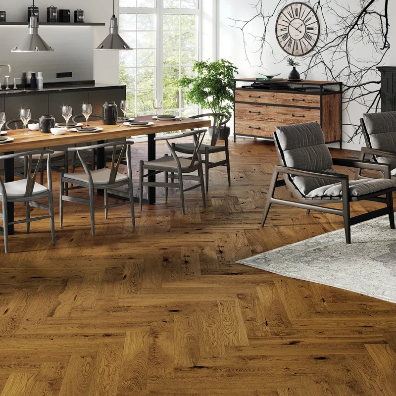 Stejar Brown Sugar Herringbone 130 photo1